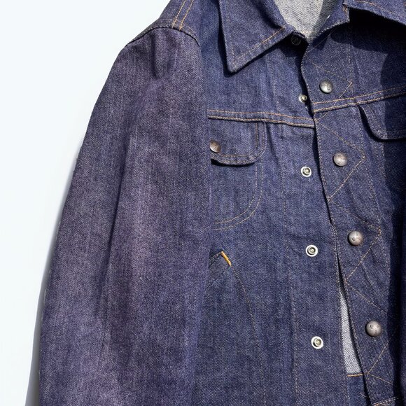 1960s GWG Kings Women's Jean Jacket Size Small Dark Denim Vintage - Picture 8 of 10